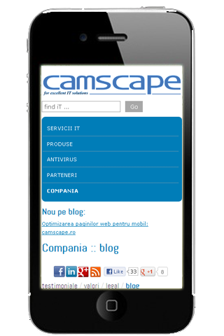 Optimizarea paginilor web pentru mobil: camscape.ro