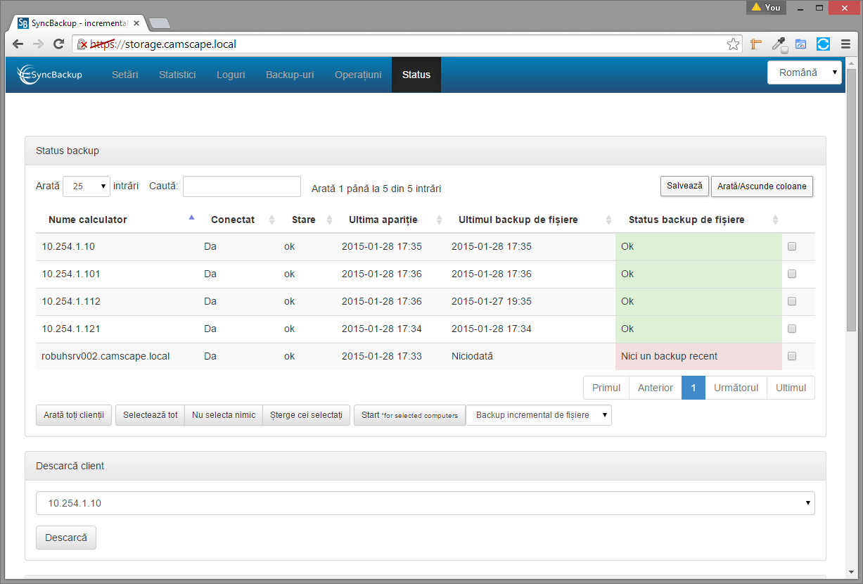 SISTEM DE BACKUP INCREMENTAL SYNCBACKUP